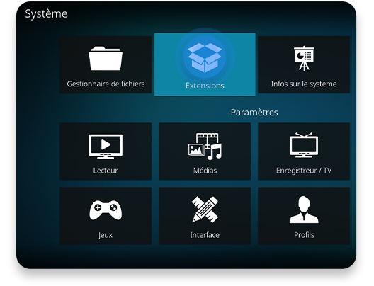 valider l’installation sur Kodi des addons Fusion Étape 1